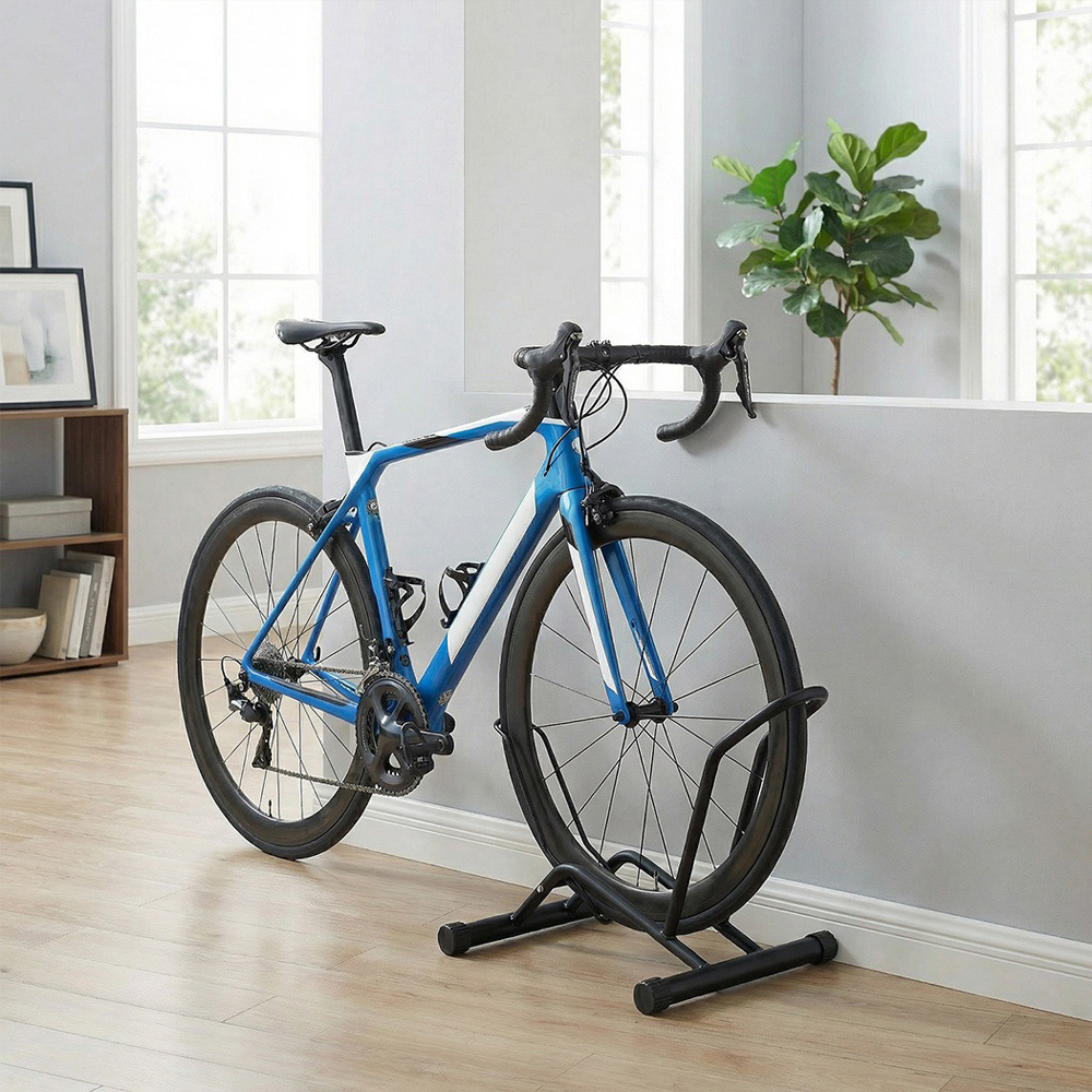 Monvelo Black Carbon Steel Adjustable Indoor Floor Bike Rack Image 3