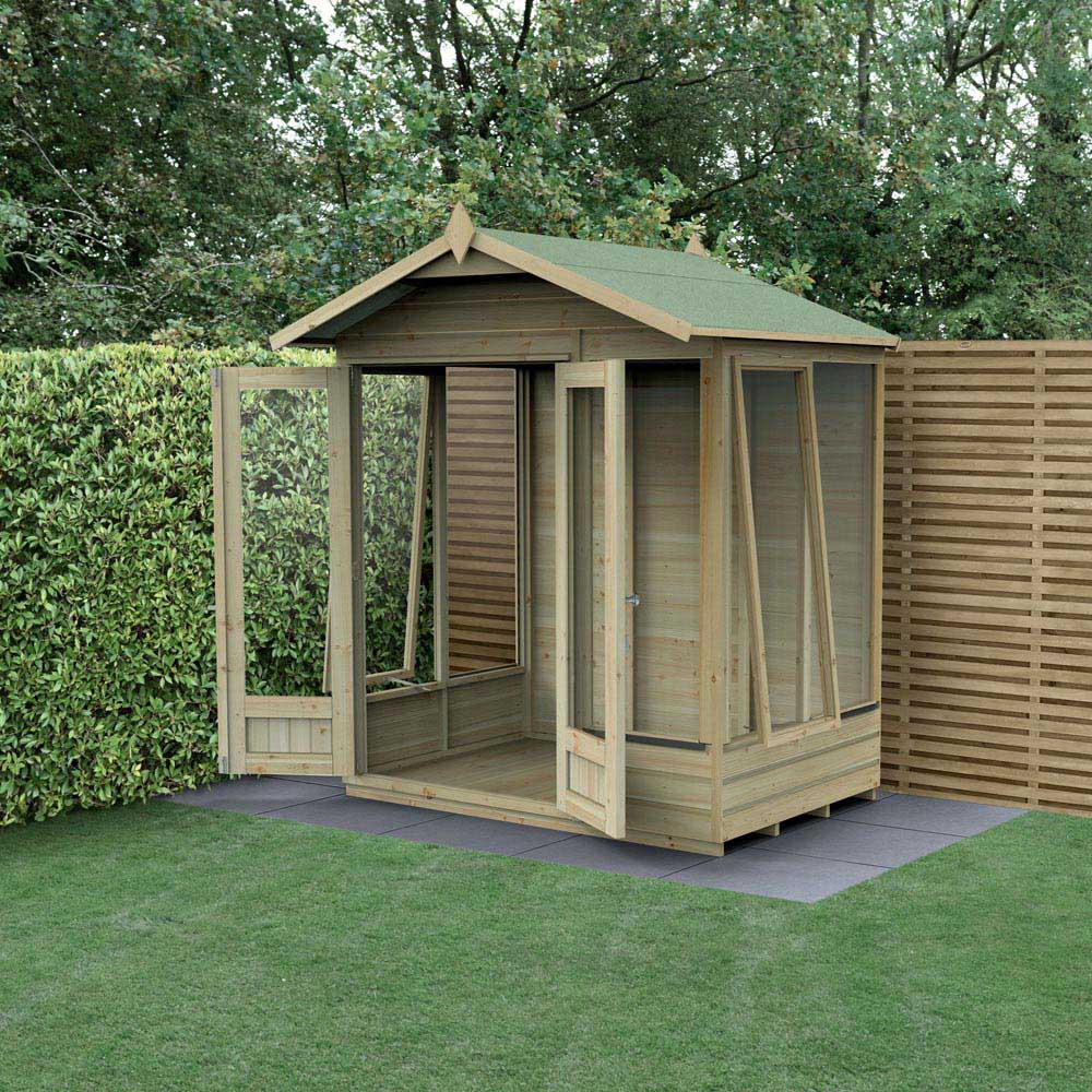 Forest Garden Beckwood 6 x 4ft 2 Opening Shiplap Apex Summerhouse Image 2