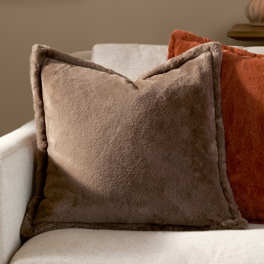 Furn Kallu Mocha Faux Fur Cushion 45 x 45cm Image 2