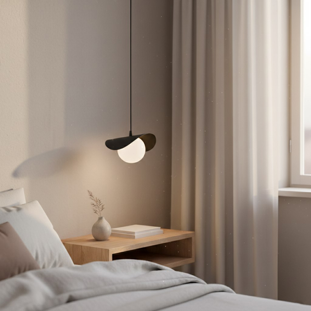 Emibig Ritual White Shade Black Pendant Lamp Image 2