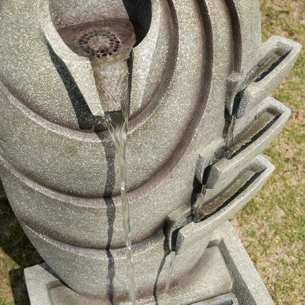 Teamson Home Grey Modern Oval Outdoor Fountain Image 8