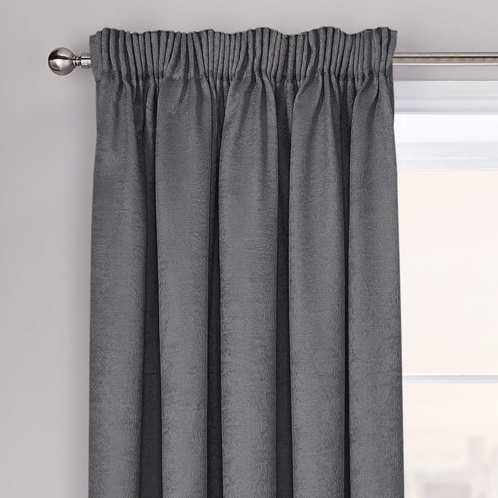 Velosso Westwood Charcoal Tape Top Curtains 168 x 223cm Image 2