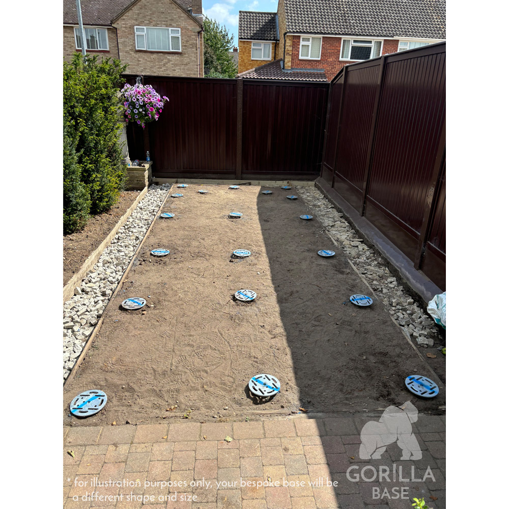 Shire Gorilla Base PRO F Bespoke Installed 181 to 216 sq ft Garden Building Base with Groundscrews Image 8