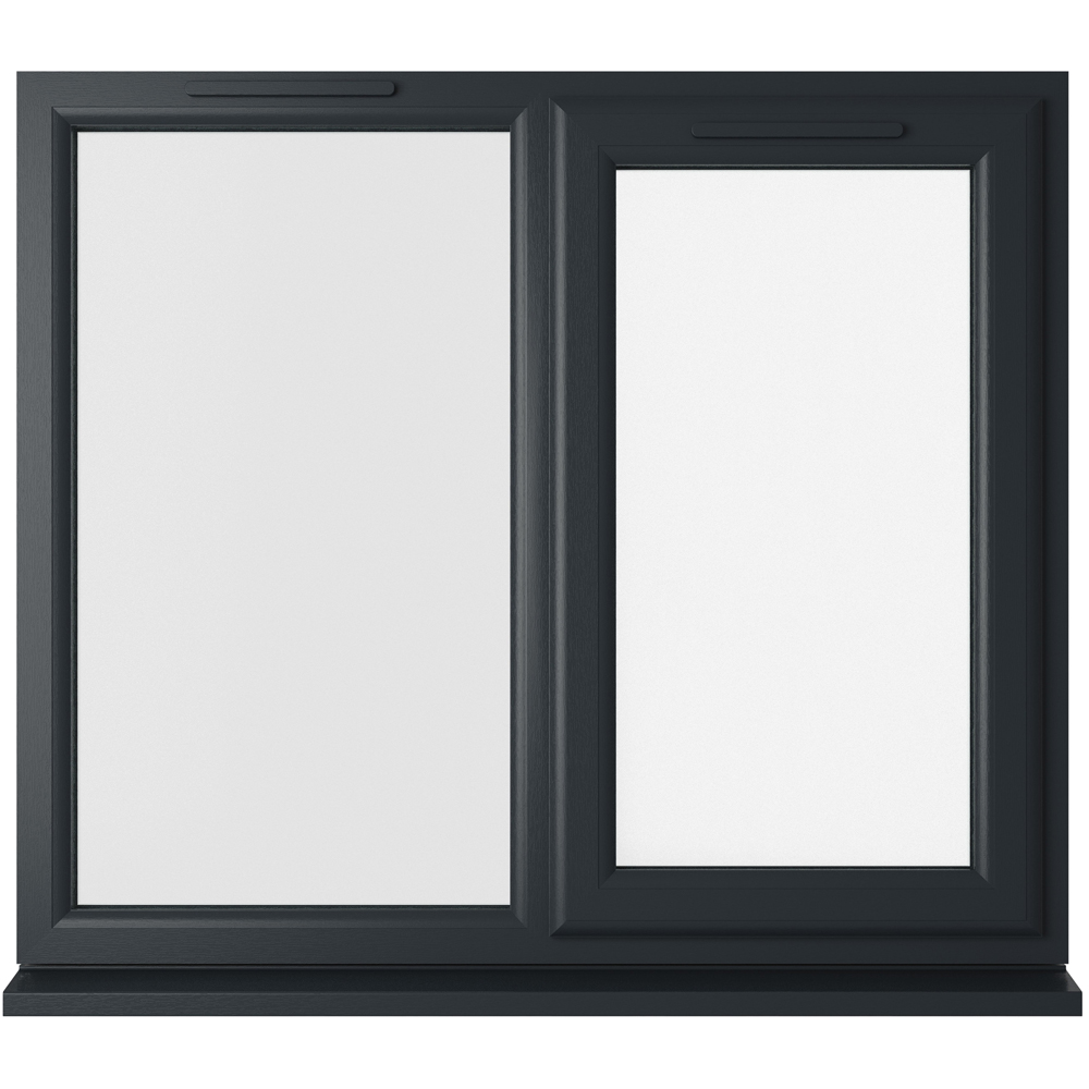 Crystal uPVC Double Glazed Window RH Side Hung Next to a Fixed Grey White Clear Glass 1190x1040mm Image 1