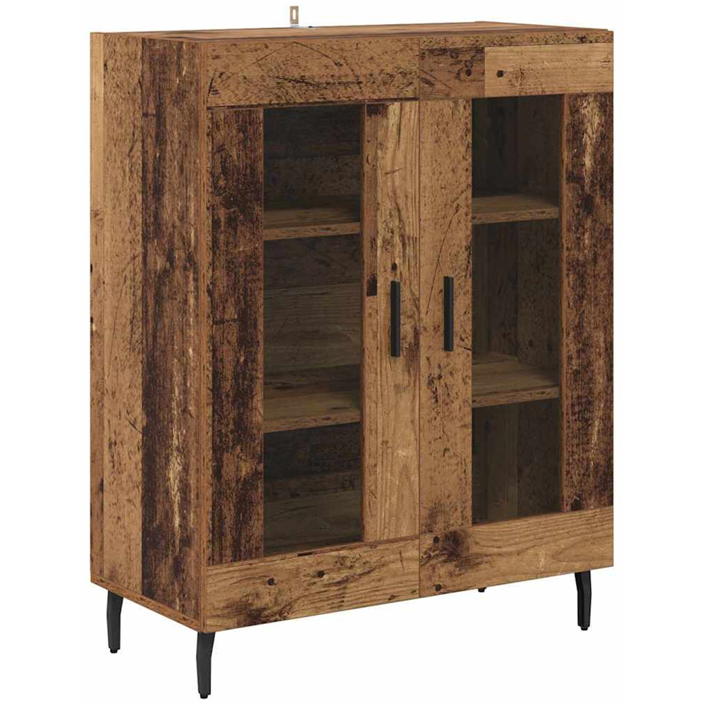vidaXL 2 Glass Door Old Wood Modern Highboard Image 5