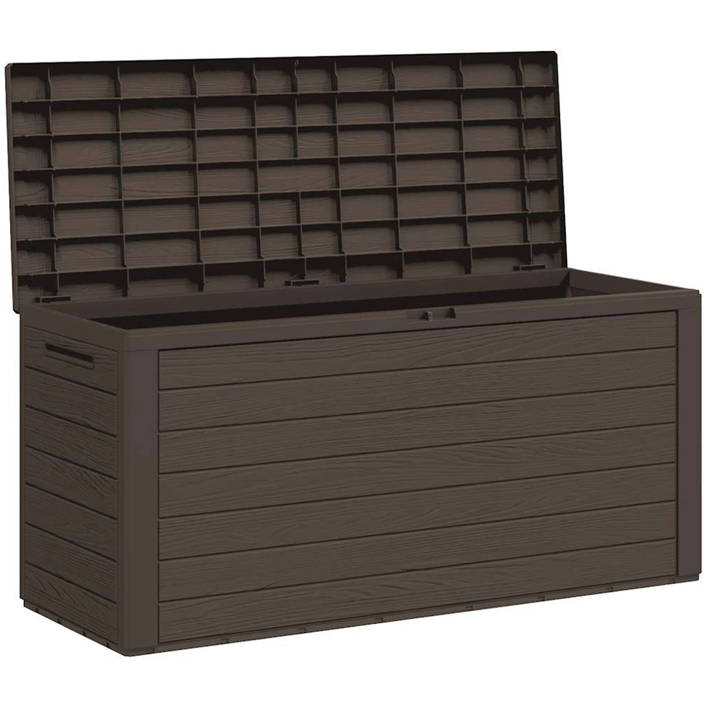 vidaXL 290L Brown Polypropylene Garden Storage Box Image 2