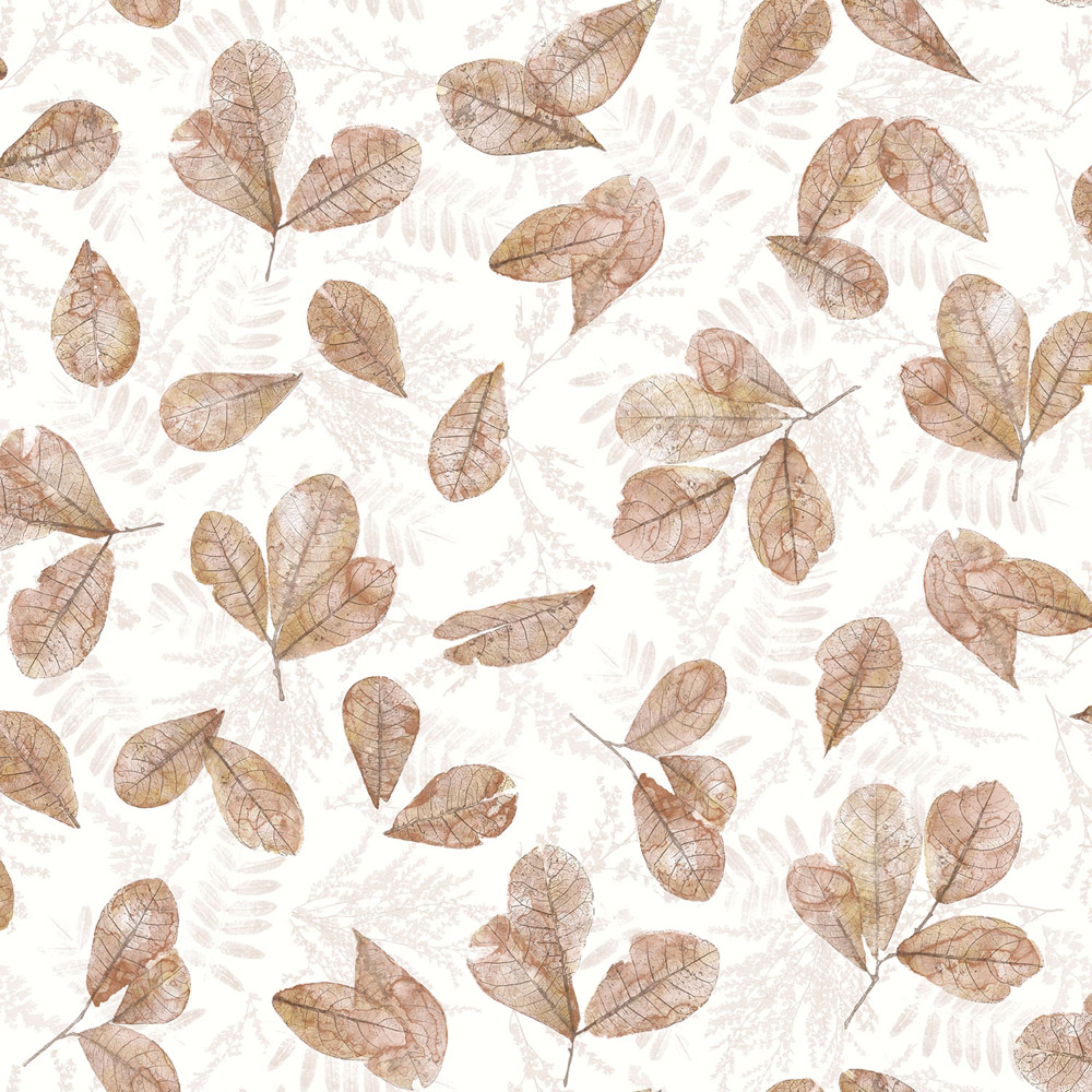 Galerie Evergreen Leaf Brown Wallpaper Image 1