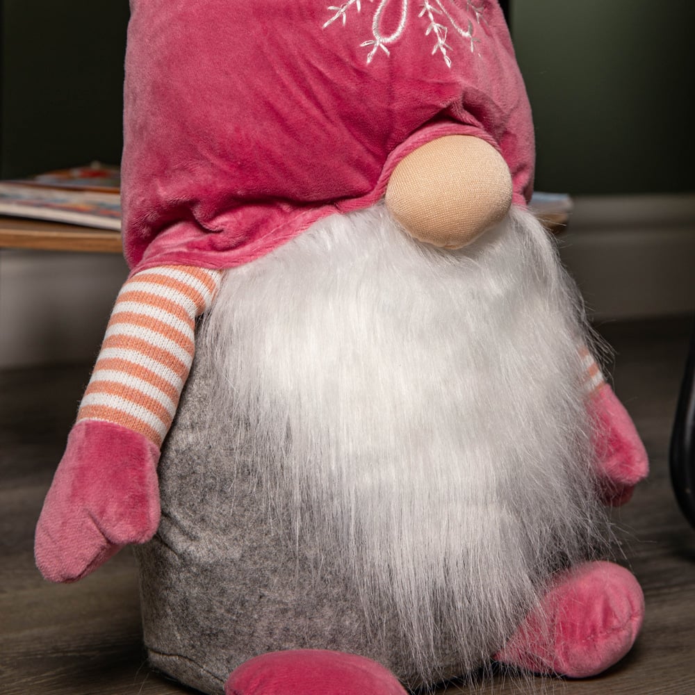 Samuel Alexander Pink Sitting Gonk Christmas Decoration with Snowflake Hat 56cm Image 4