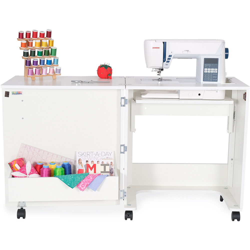Arrow Cabinets 101 White Compact Sewing Machine Cabinet with Lift Mechanism Image 6