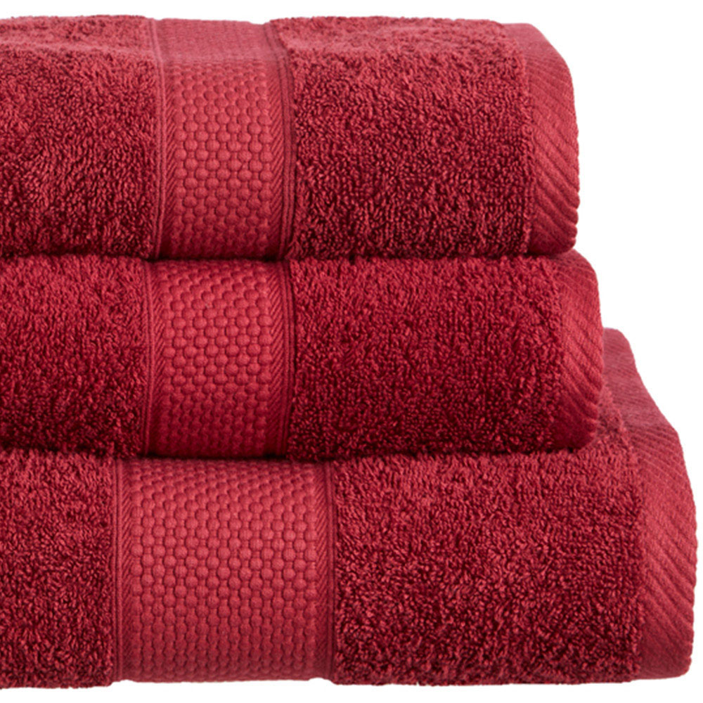 Imperial Ringspun Combed Cotton Burgundy Turkish Bath Towel 2 Pack Image 2