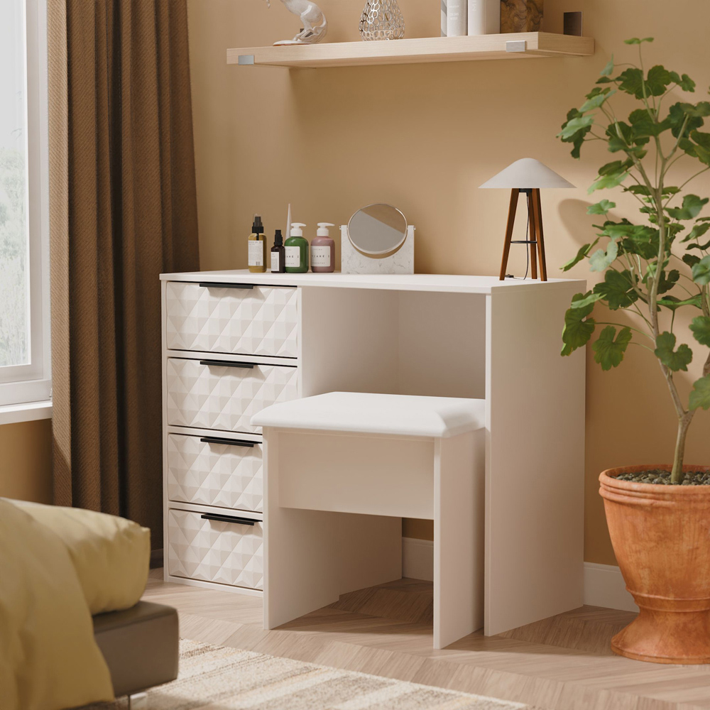 Crowndale Harlequin 4 Drawer Kashmir Matt Vanity Dressing Table Ready Assembled Image 7