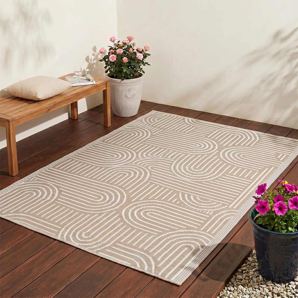 Jack Stonehouse Beige Arch Waterproof Anti-Slip Outdoor Rug 120 x 180cm Image 2