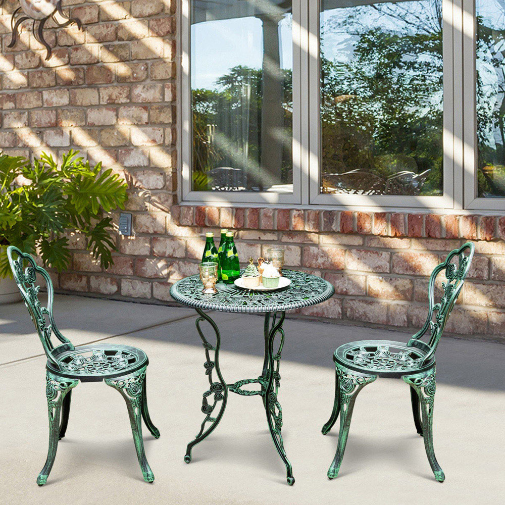 Costway 2 Seater Aluminium Bistro Set Image 5