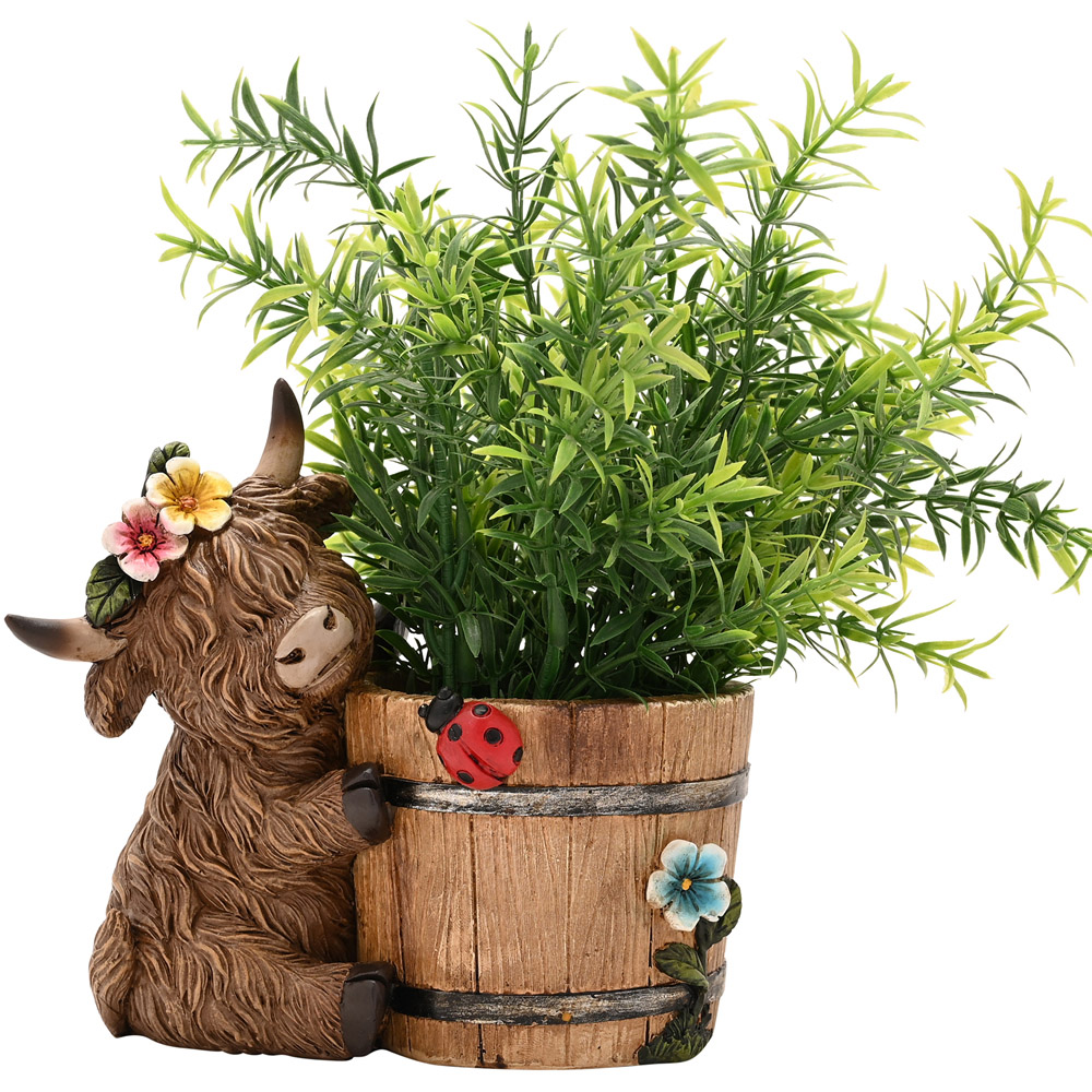 Country Living Highland Cow Planter Image 2
