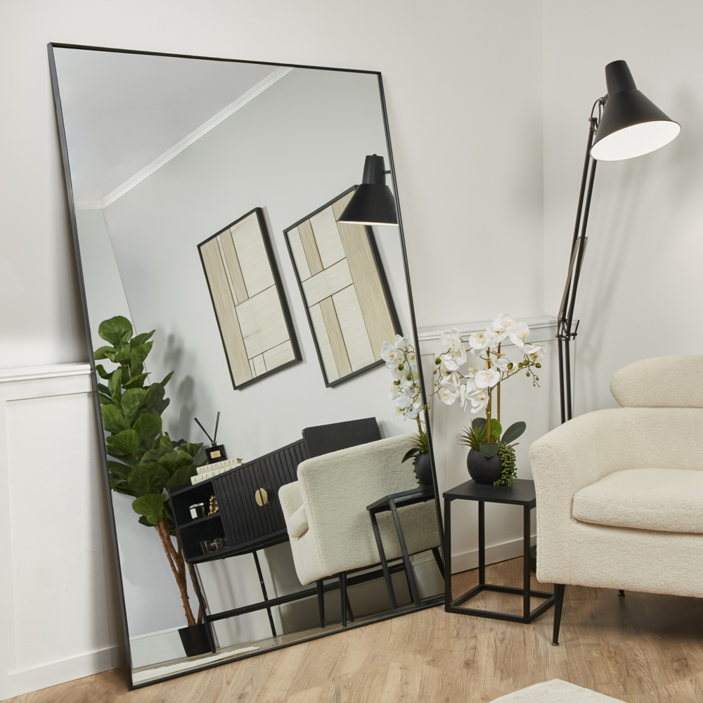 Wide Indoor and Outdoor Mirror Black Image 4