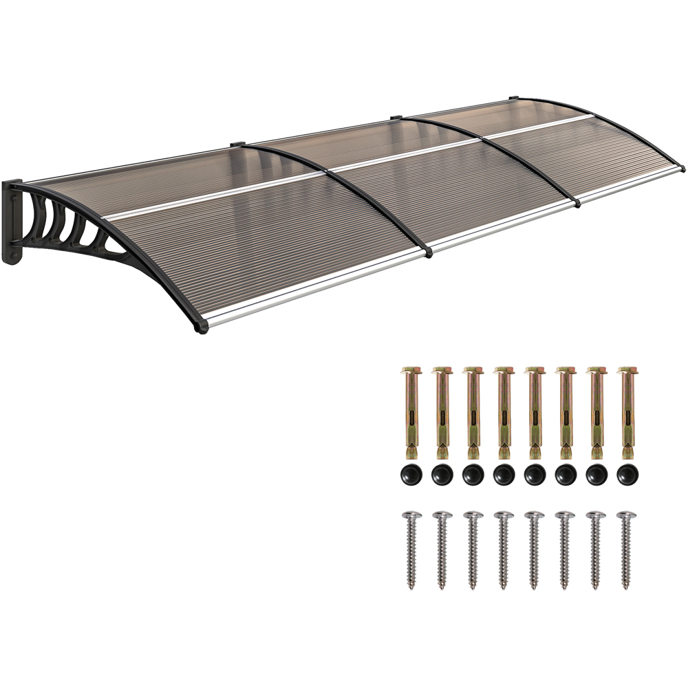 Outsunny Brown Window and Door Canopy Awning 3.03 x 0.96m Image 2
