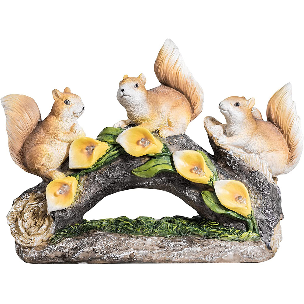 wilko Squirrels on Log LED Solar Ornament Light Image 1