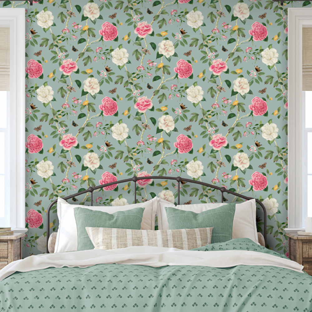 RHS Chinoiserie Charmer Blue Wallpaper Image 3