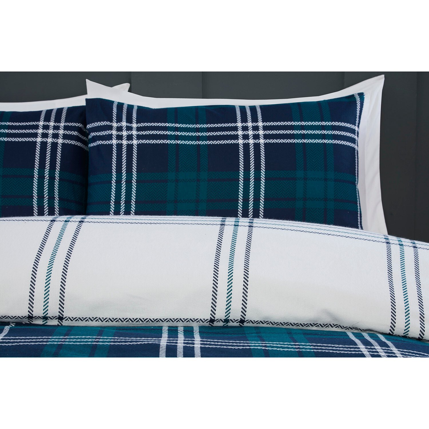 Kirkland Check Duvet Cover and Pillowcase Set - Navy / Double Image 3