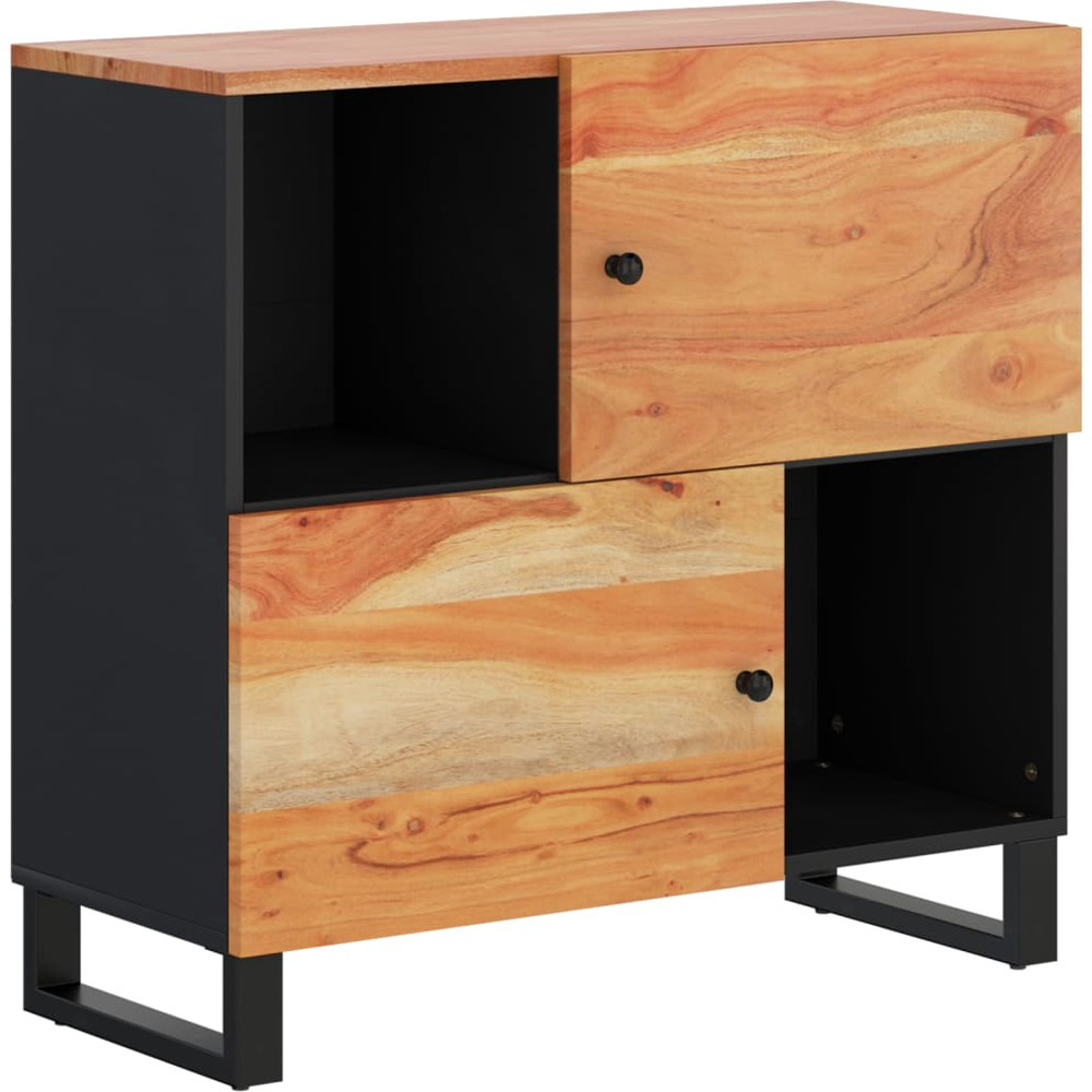 vidaXL 2 Door 2 Shelf Brown Acacia Wood Sideboard Image 2