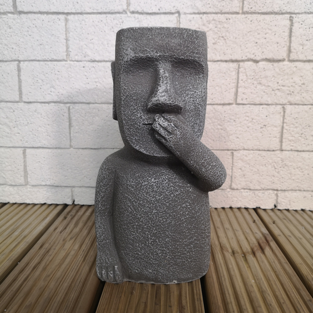 Samuel Alexander Easter Island Speak No Evil Outdoor Plant Pot 30cm Image 6
