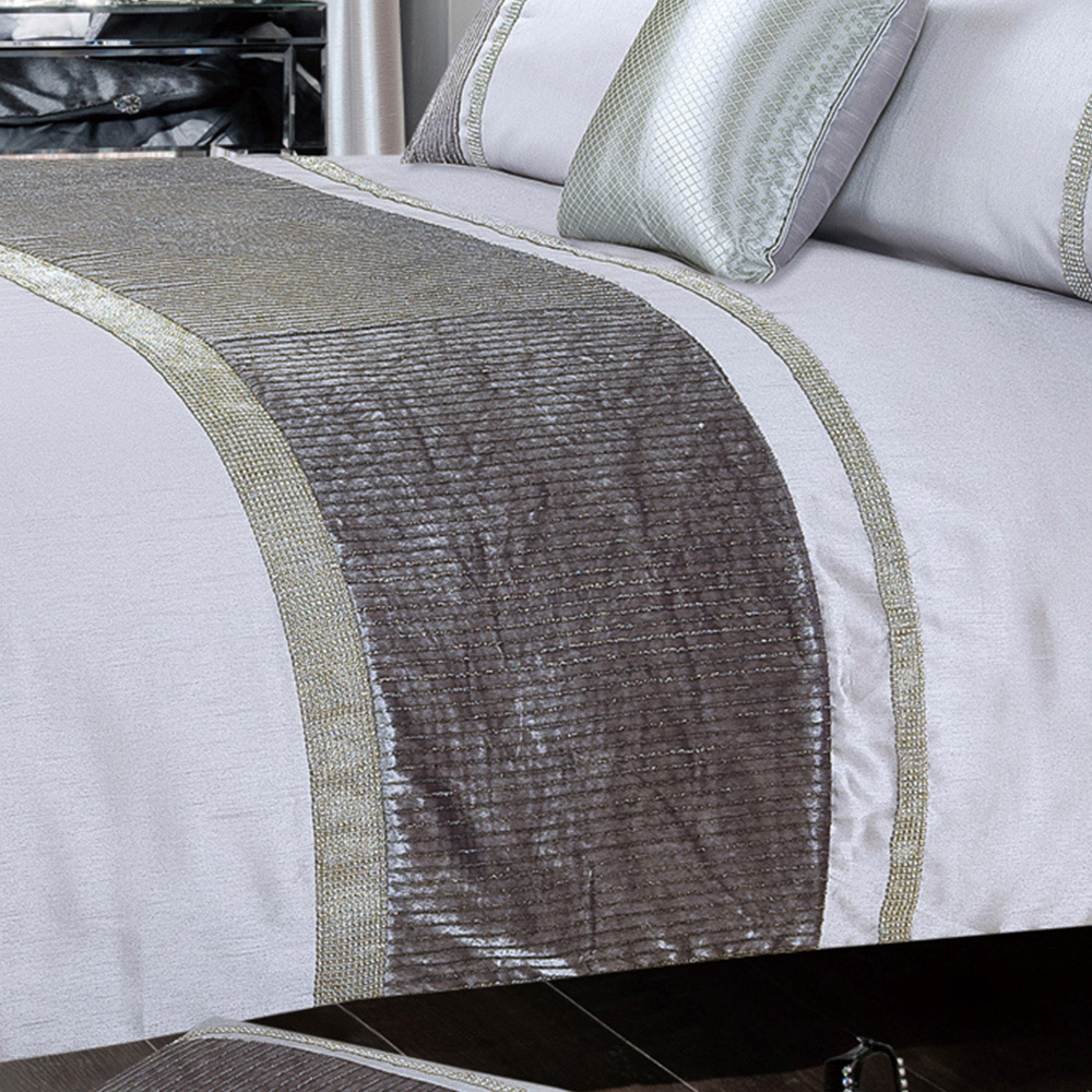 Intimates Chanelle Single Silver Diamante-Style Embellished Duvet Cover Set Image 3