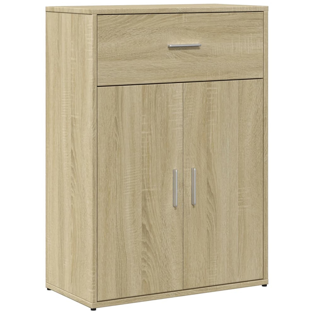 vidaXL 2 Door Single Drawer Sonoma Oak Sideboard Set of 2 Image 4