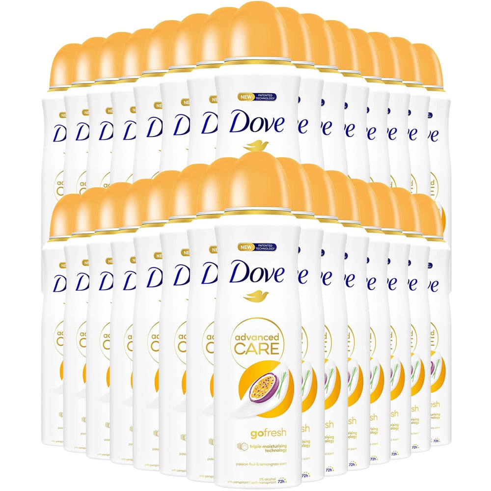 Dove Advanced Care Passion Fruit and Lemongrass Anti-Perspirant Deodorant Spray 200ml 30 Pack Image 1