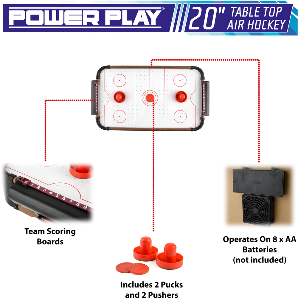 Toyrific Dark Brown Air Hockey Table Game 20 inch Image 7