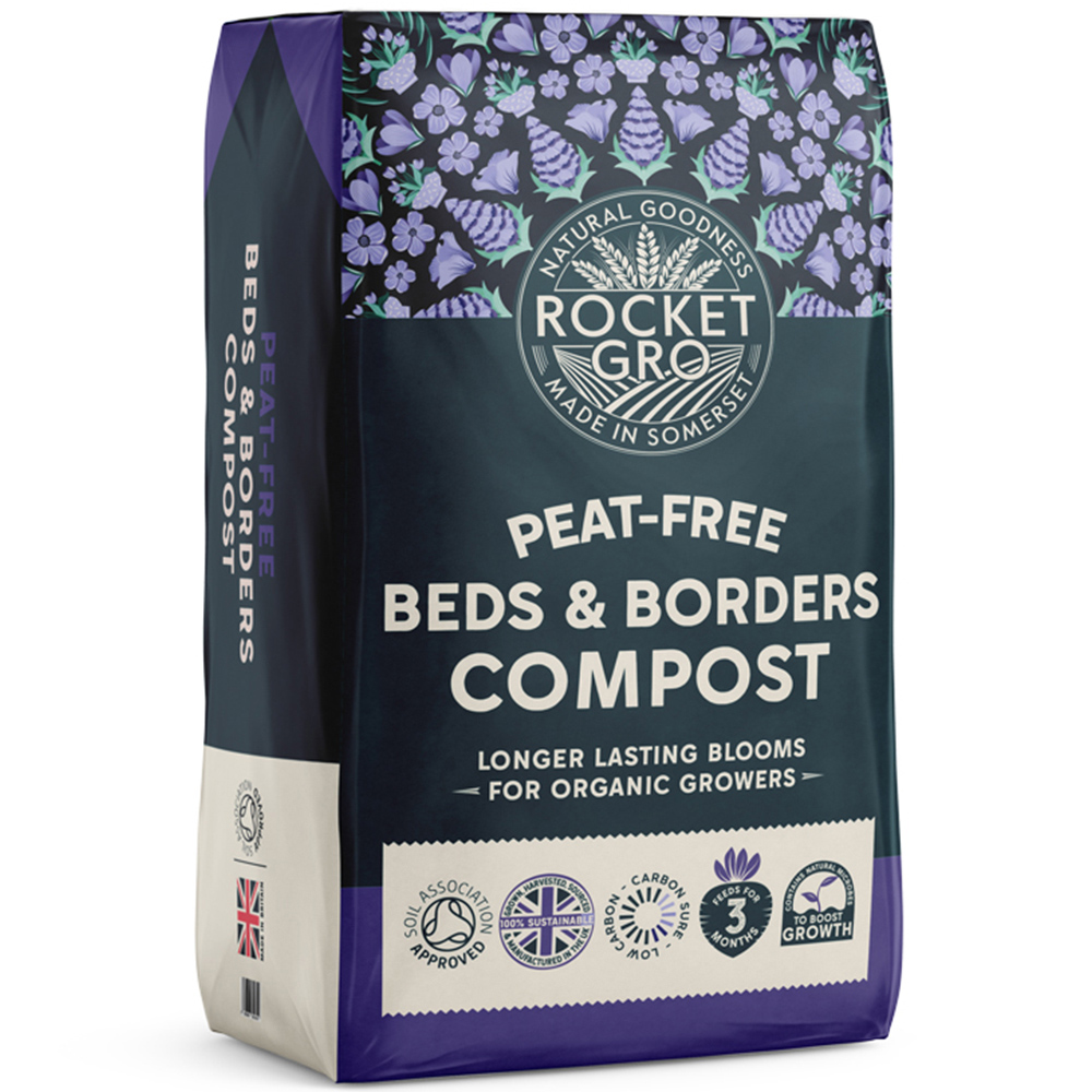 RocketGro Organic Approved Peat-Free Beds and Borders Compost Bag 40L 2 Pack Image 3