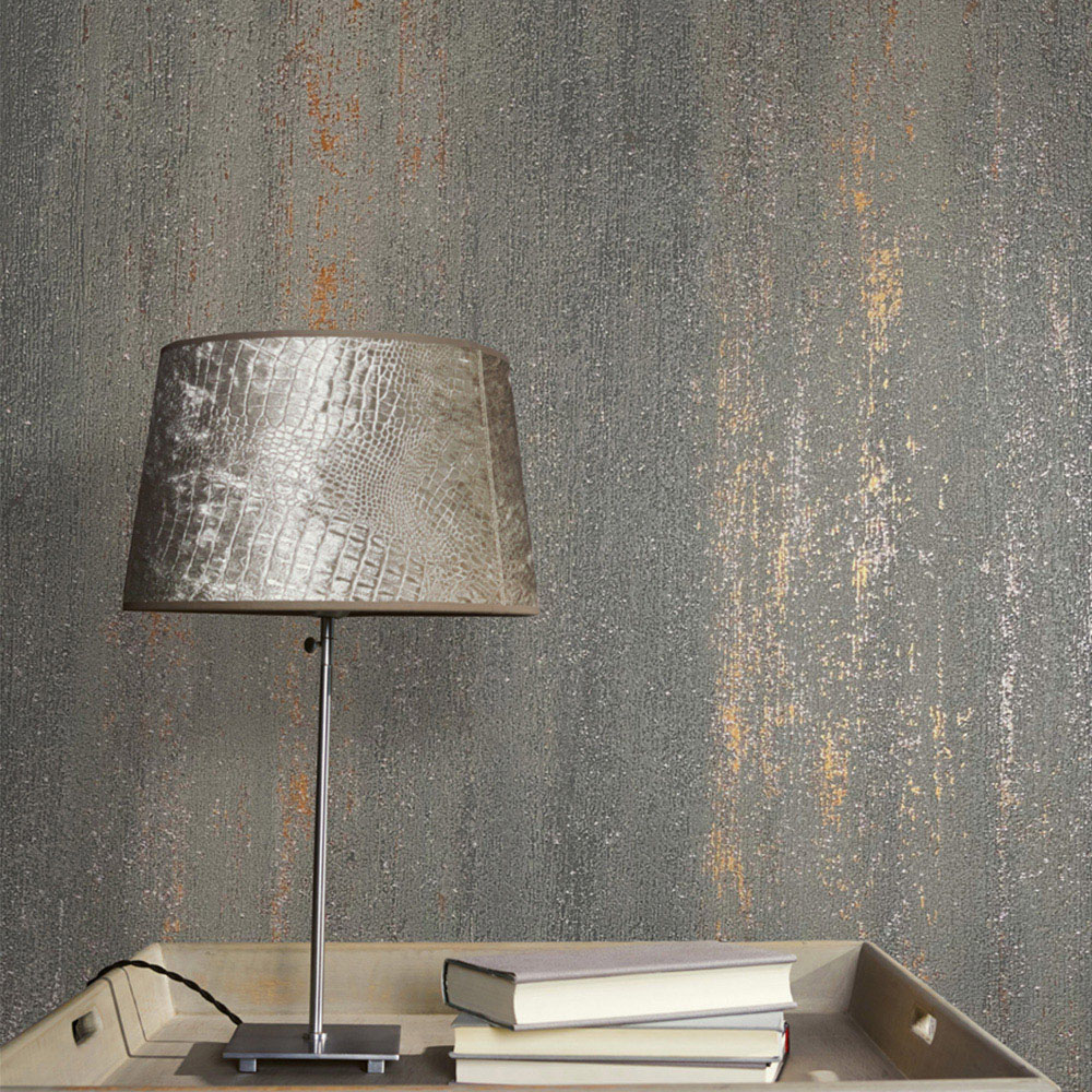 Galerie Industrial Effects Anthracite and Copper Wallpaper Image 4