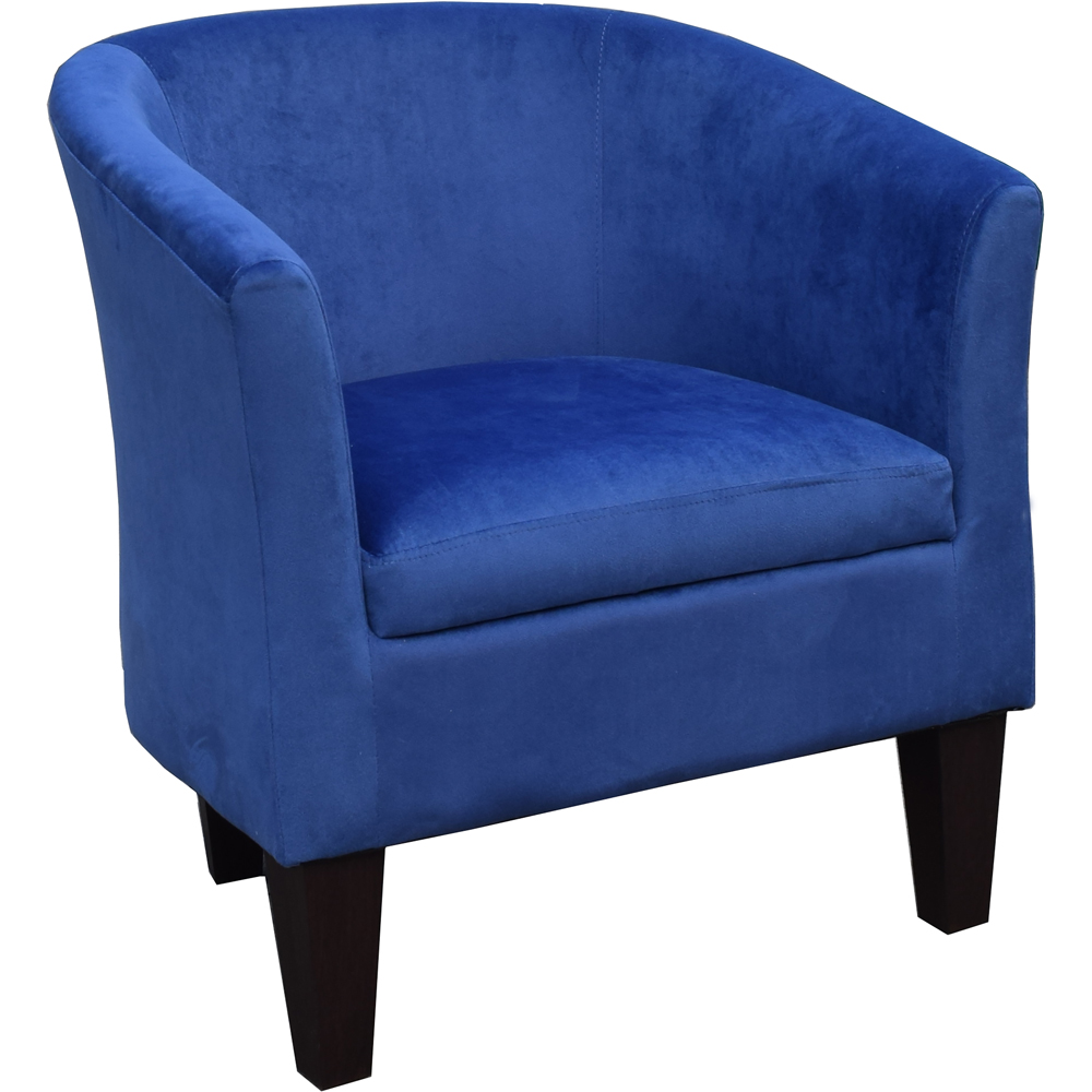 Comfy Living Blue Brushed Velvet Tub Chair Image 3