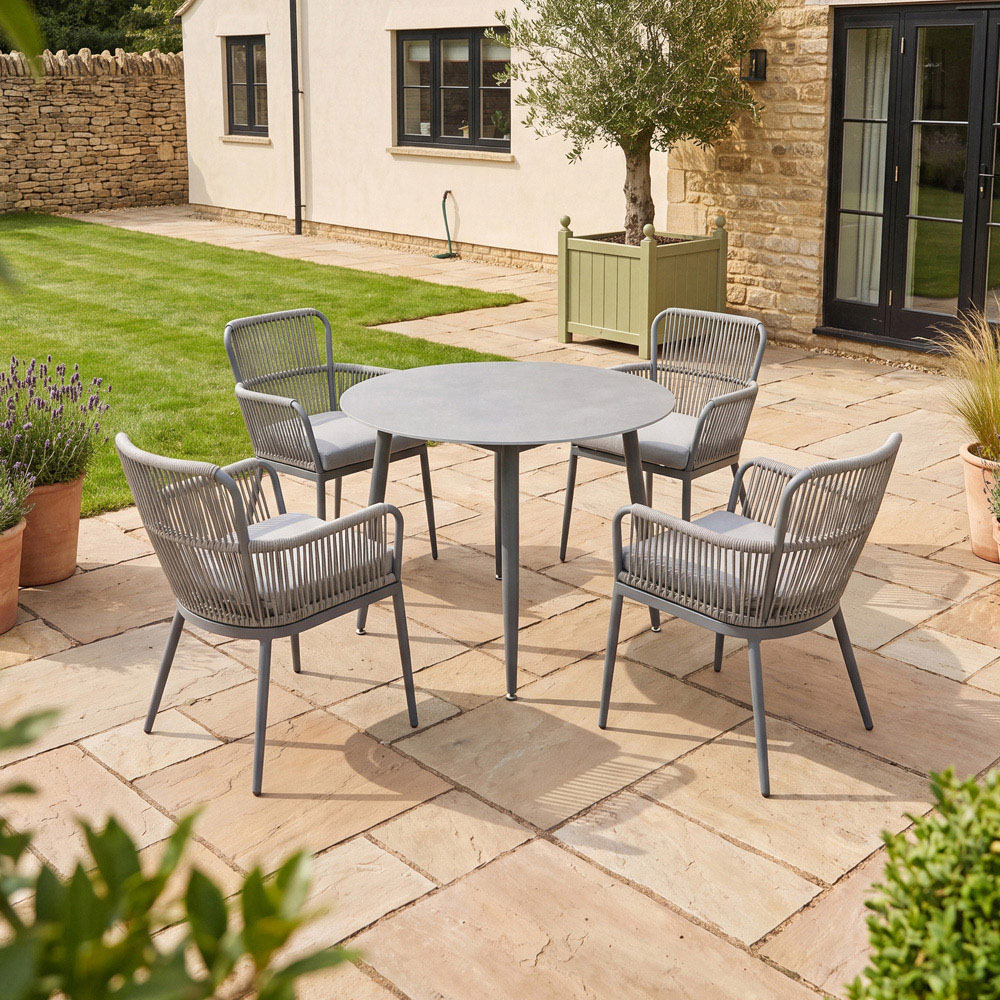 Artemis Home Westcott 4 Seater Grey Garden Dining Set Image 4
