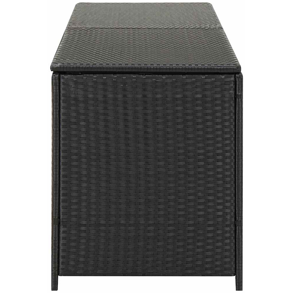 vidaXL 60 x 200 x 50cm Black Poly Rattan Garden Storage Box Image 4