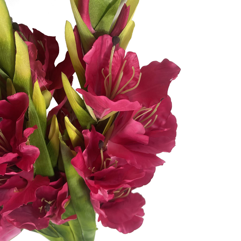 Leaf Pink Gladioli Artificial Stem 115cm 6 Pack Image 5
