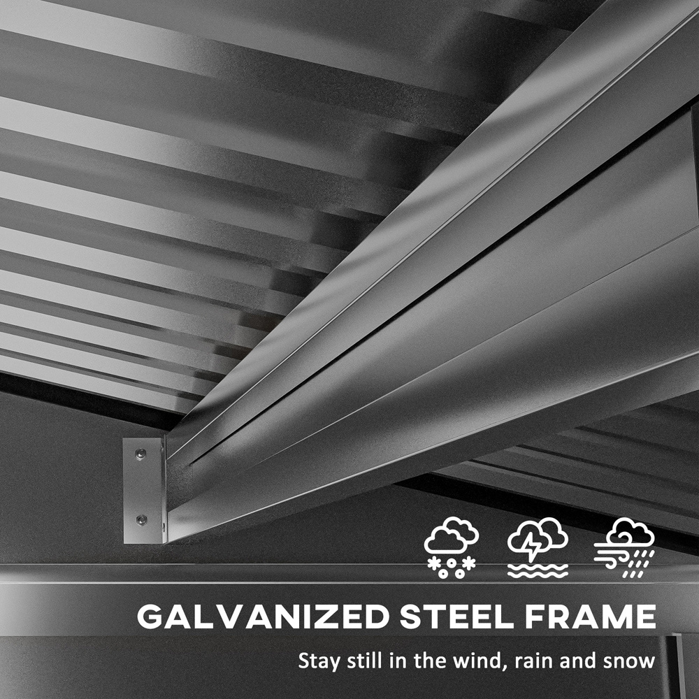 Outsunny 6.2 x 4.3ft Oak Garden Metal Shed with Vent Image 7