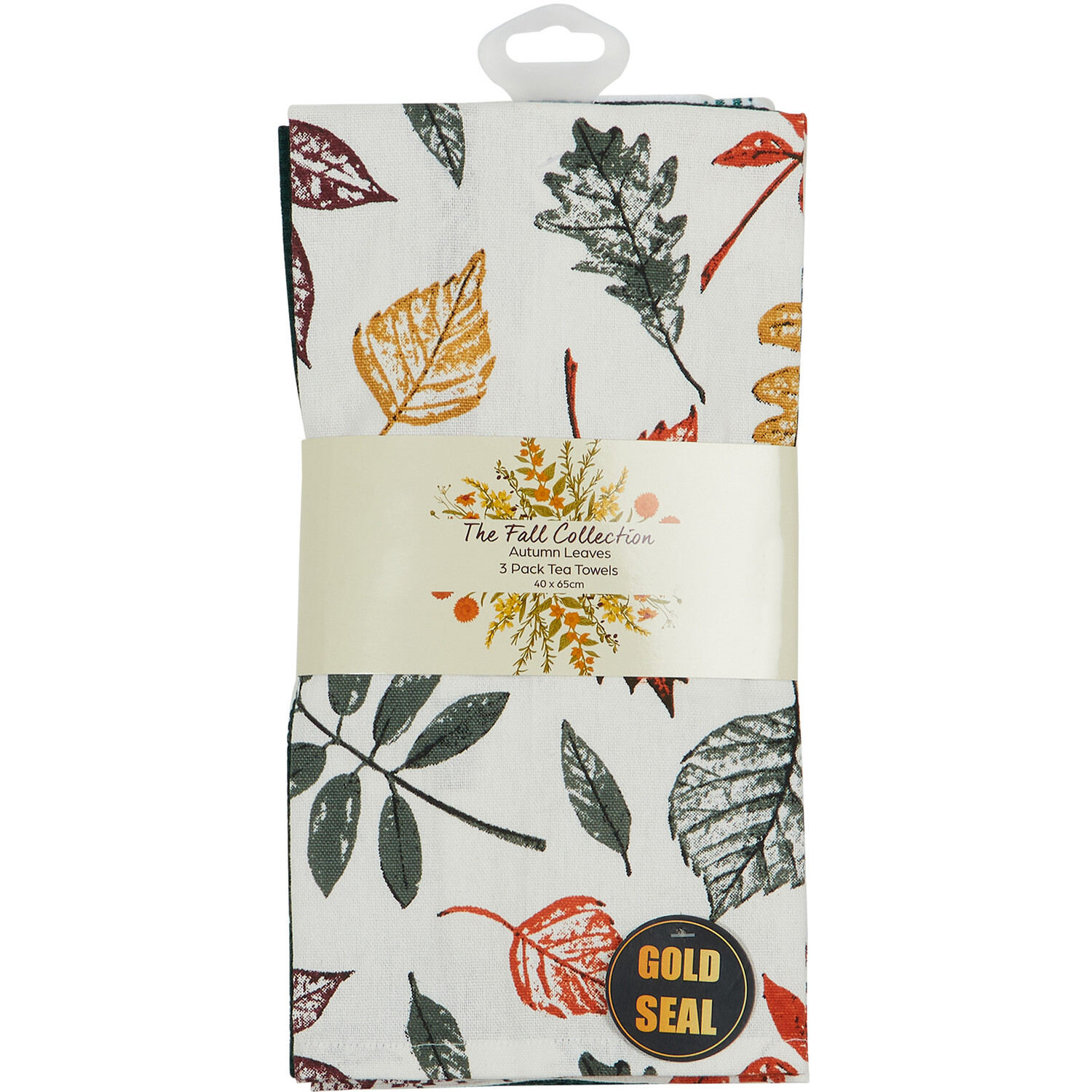 Pack of 3 Autumn Leaves Tea Towels Image 1