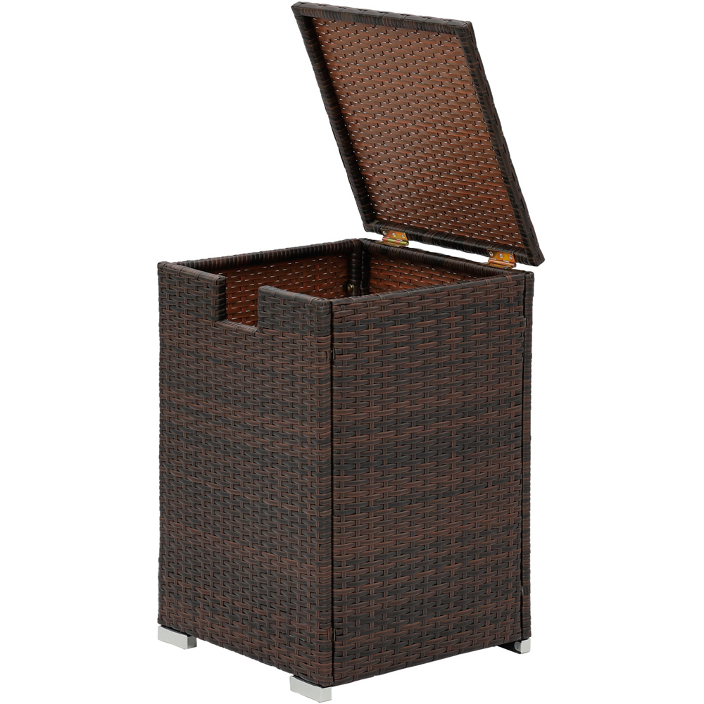 Teamson Home Brown Wicker Gas Tank Table with Cover Image 1