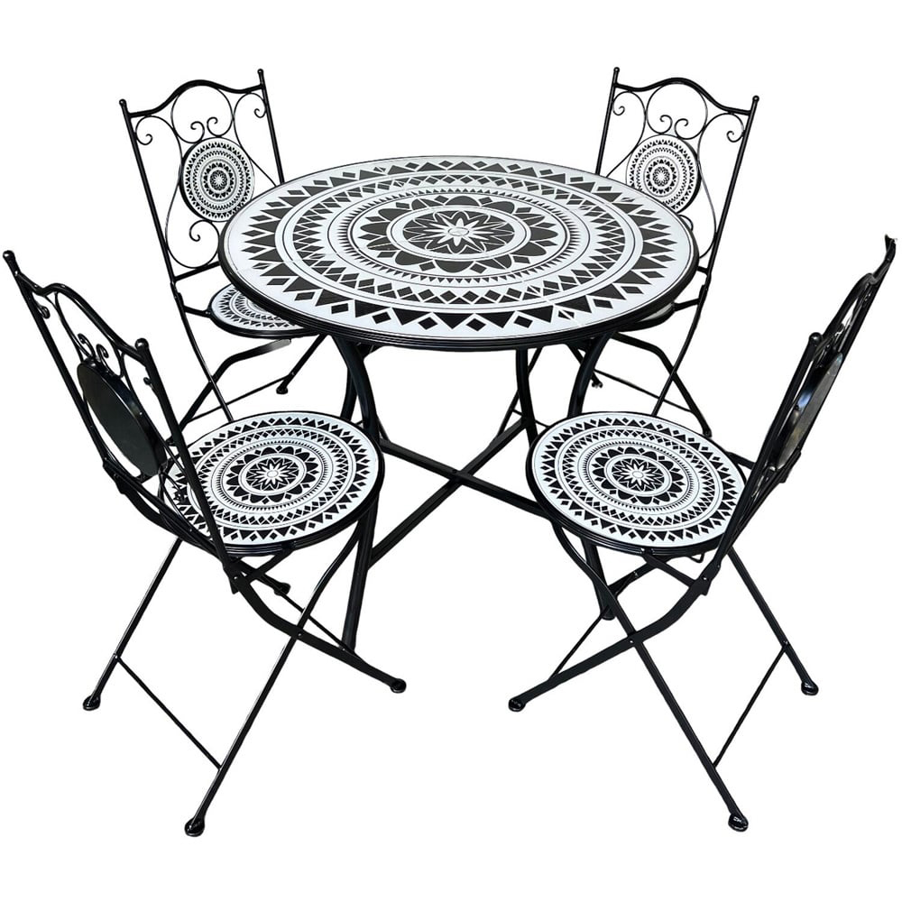 Mabel 4 Seater Dining Set Monochrome Image 2