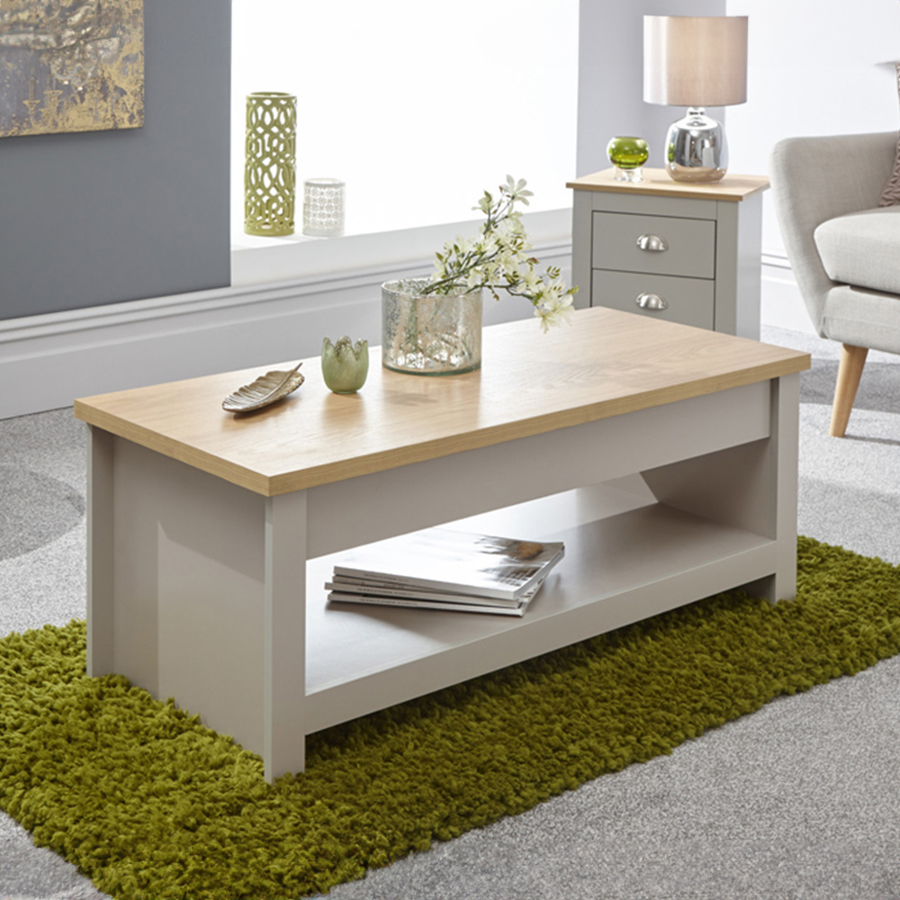 GFW Lancaster Grey Lift Up Coffee Table Image 1