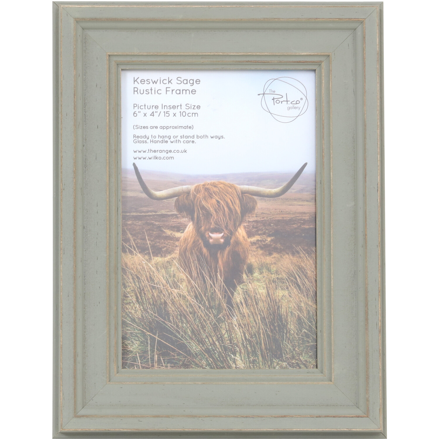 Keswick Sage Rustic Frame - Sage / 6x4in Image 1