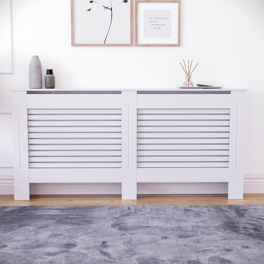 Vida Designs Milton White Radiator Cover XL Image 3