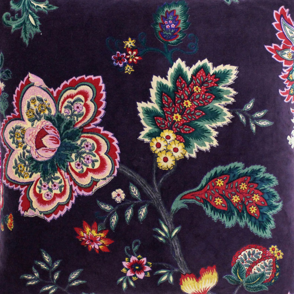 Paoletti Palampur Damson Velvet Cushion Image 3