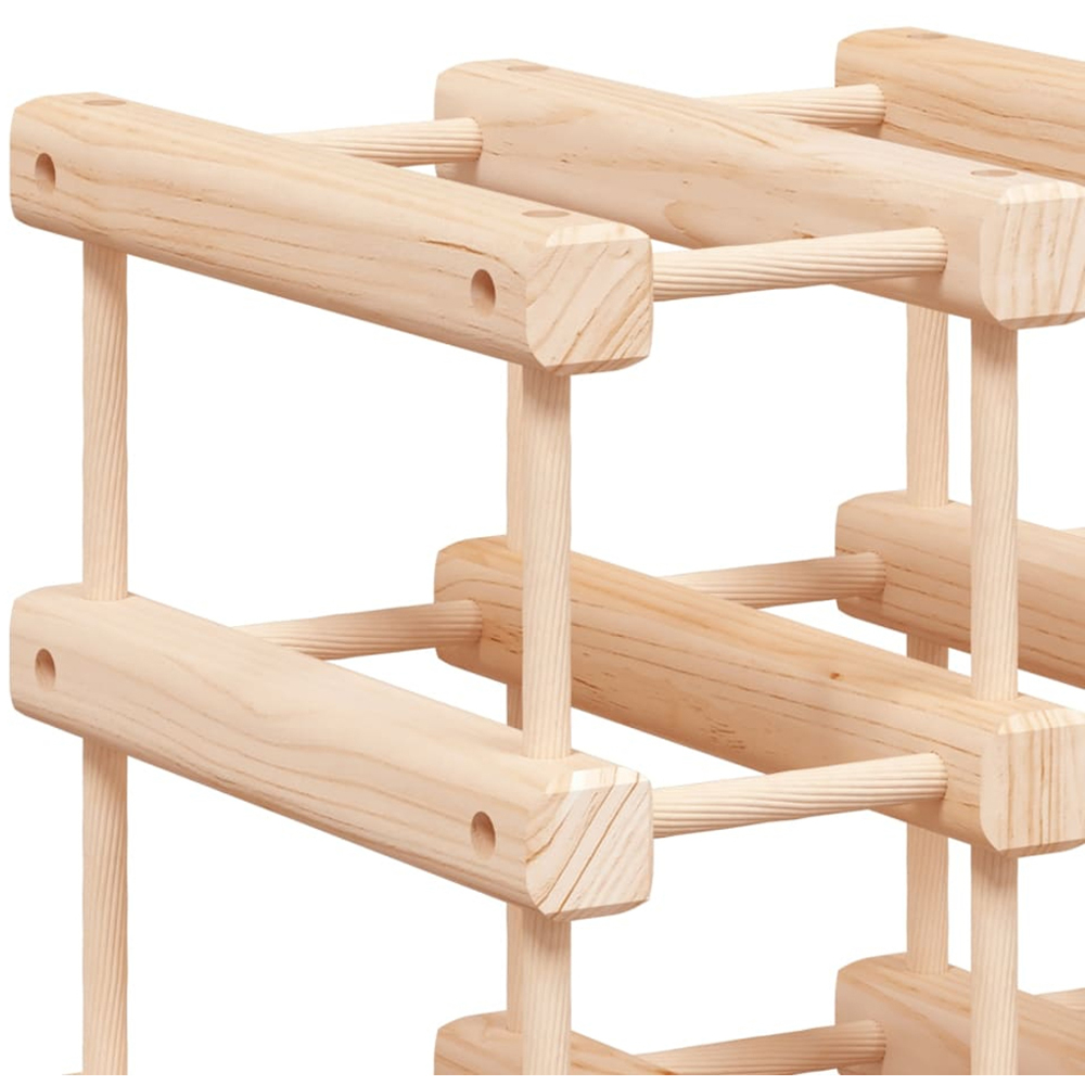 vidaXL 24 Bottle Brown Pine Wood Wine Rack Image 5