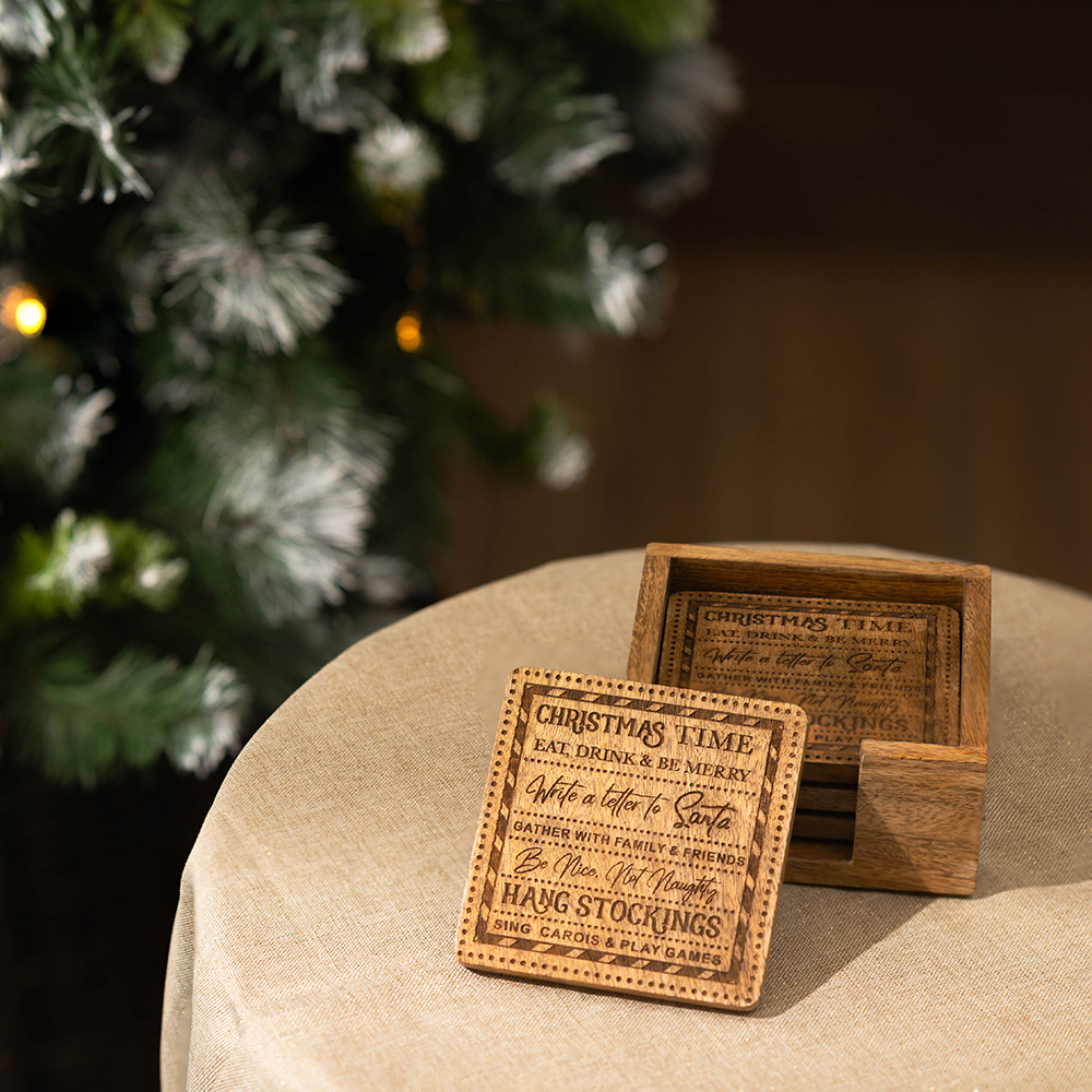 Marco Paul 4 Pack Christmas Sing Carols Coasters Image 2