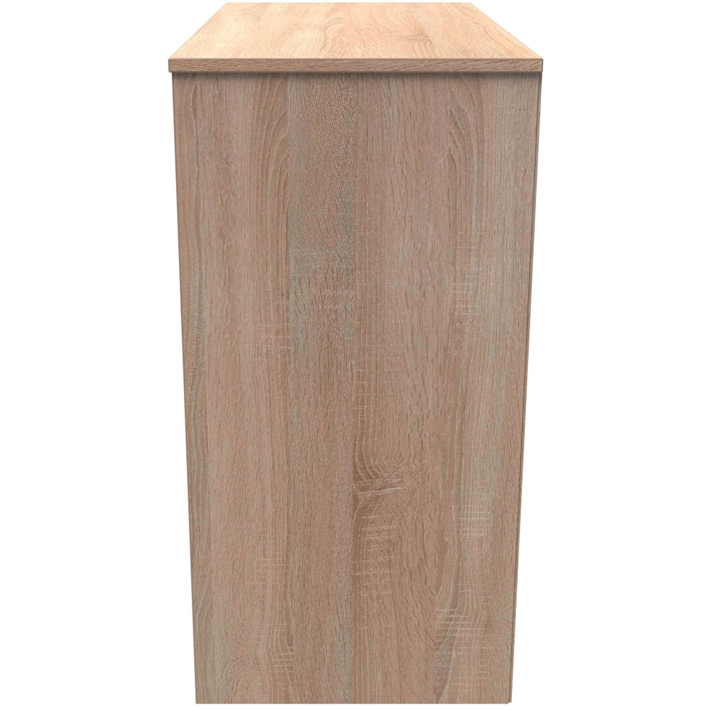 Crowndale Monaco 3 Drawer White Gloss and Bardolino Oak Deep Chest of Drawers Ready Assembled Image 4