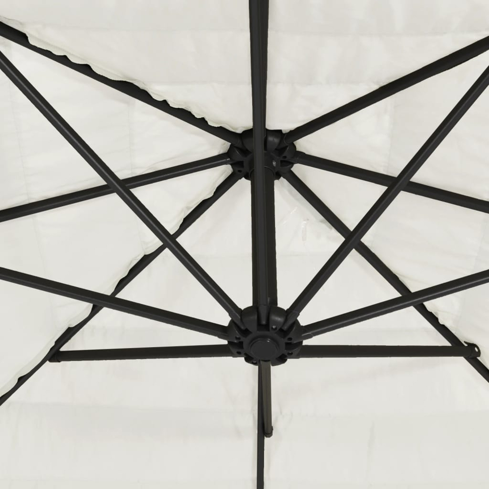 vidaXL White Straw Top Cantilever Parasol with Steel Pole 2.9m Image 8