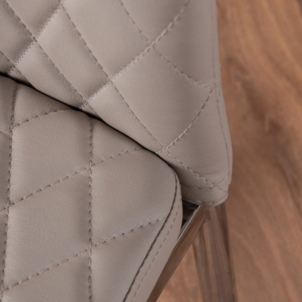 Furniturebox Arona Valera 6 Seater Round Dining Set Cappuccino and Chrome Image 8