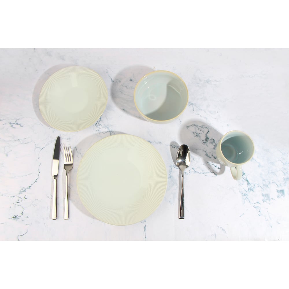 Waterside Reactive Glaze Cream 16 Piece Dinner Set Image 2