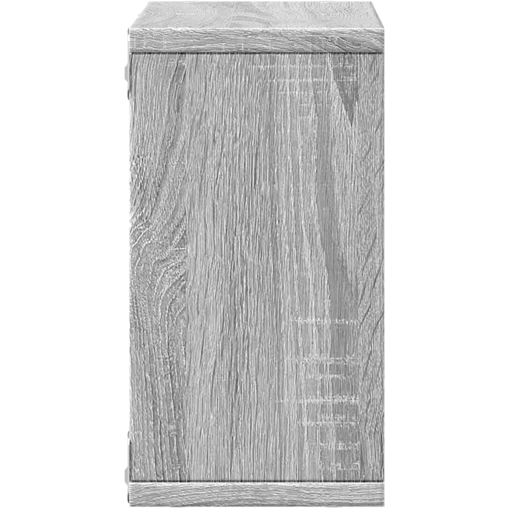 vidaXL 2 Shelf Grey Sonoma Floating Wall Shelf Image 5